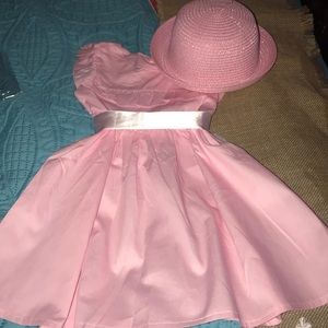NWT Beautiful little pink dress with hat.